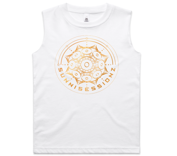 Sunnisessionz Shimmer Gold Logo Youth Tank White / Black